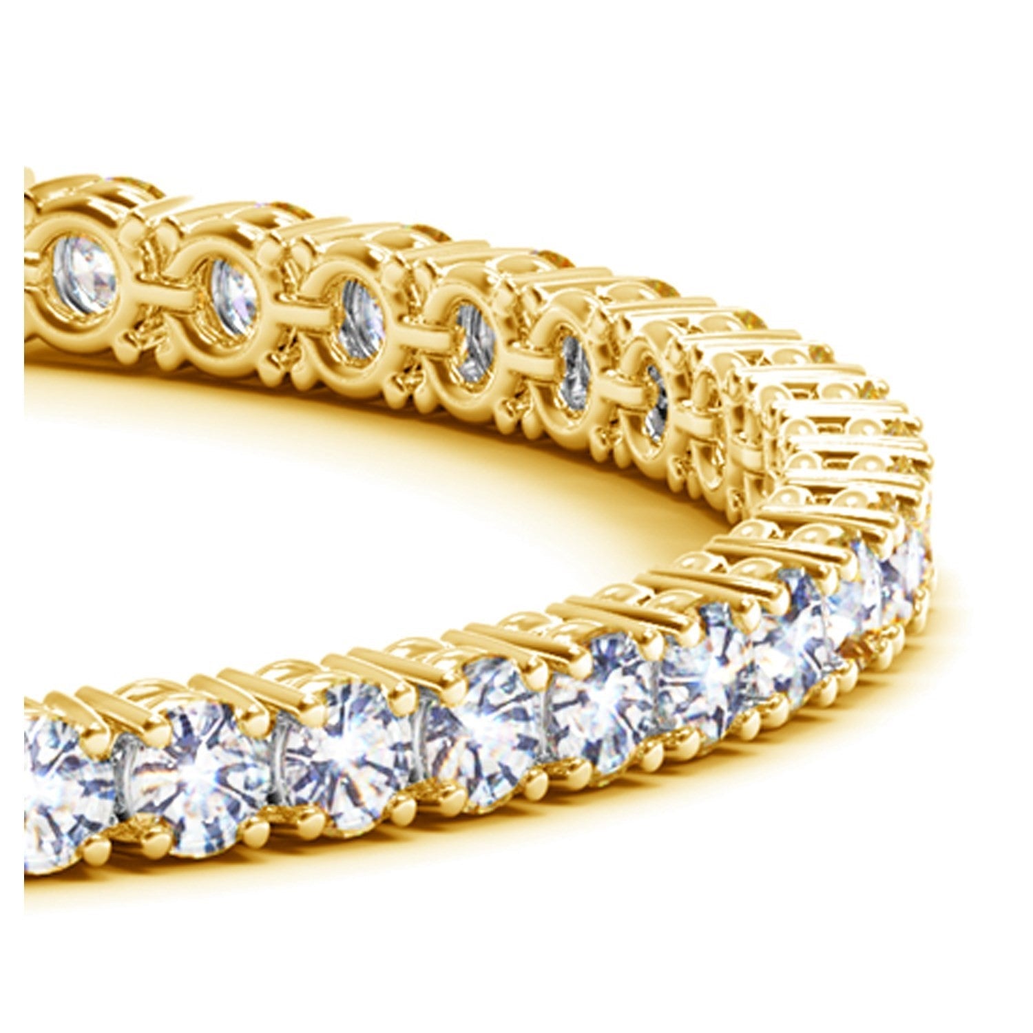 Lab Grown Round Diamond Tennis Bracelet in 14k Yellow Gold (10 cctw F/G VS2/SI1) by Bids.com