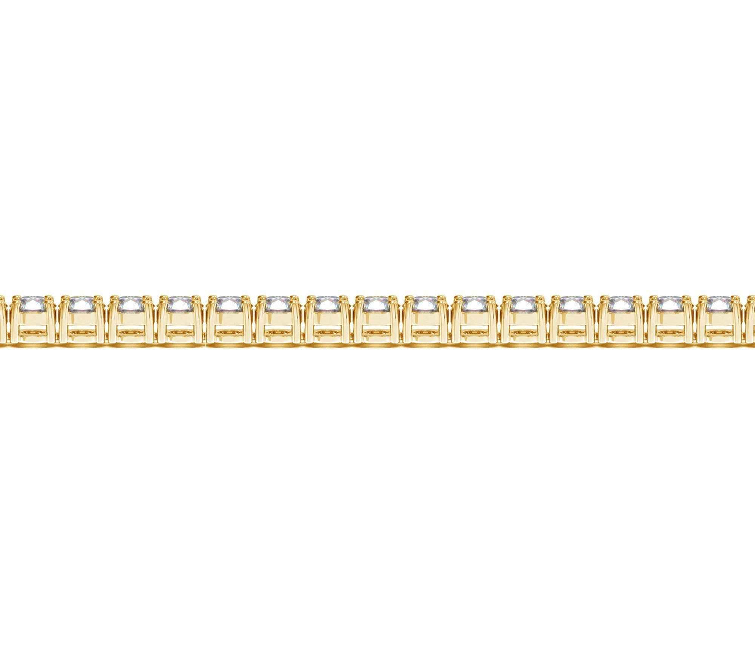 Lab Grown Round Diamond Tennis Bracelet in 14k Yellow Gold(10 cctw F/G  VS2/SI1)