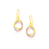 14k Tri-Color Gold Open Entwined Ring Earrings - rings