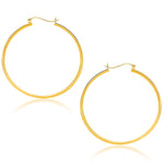 10k Yellow Gold Polished Hoop Earrings (1.5x40mm) - earrings