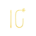 14K Yellow Gold J Hoop Earrings - earrings