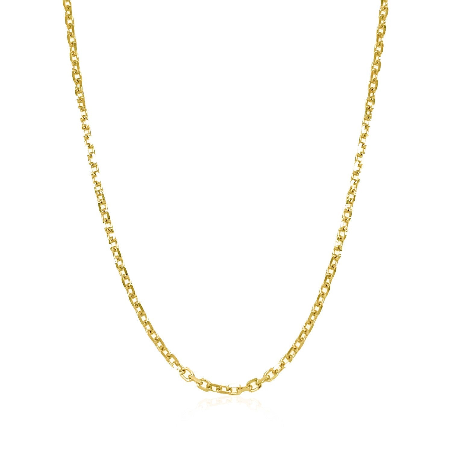 14k Yellow Gold Diamond Cut Cable Link Chain 1.8mm by Bids.com