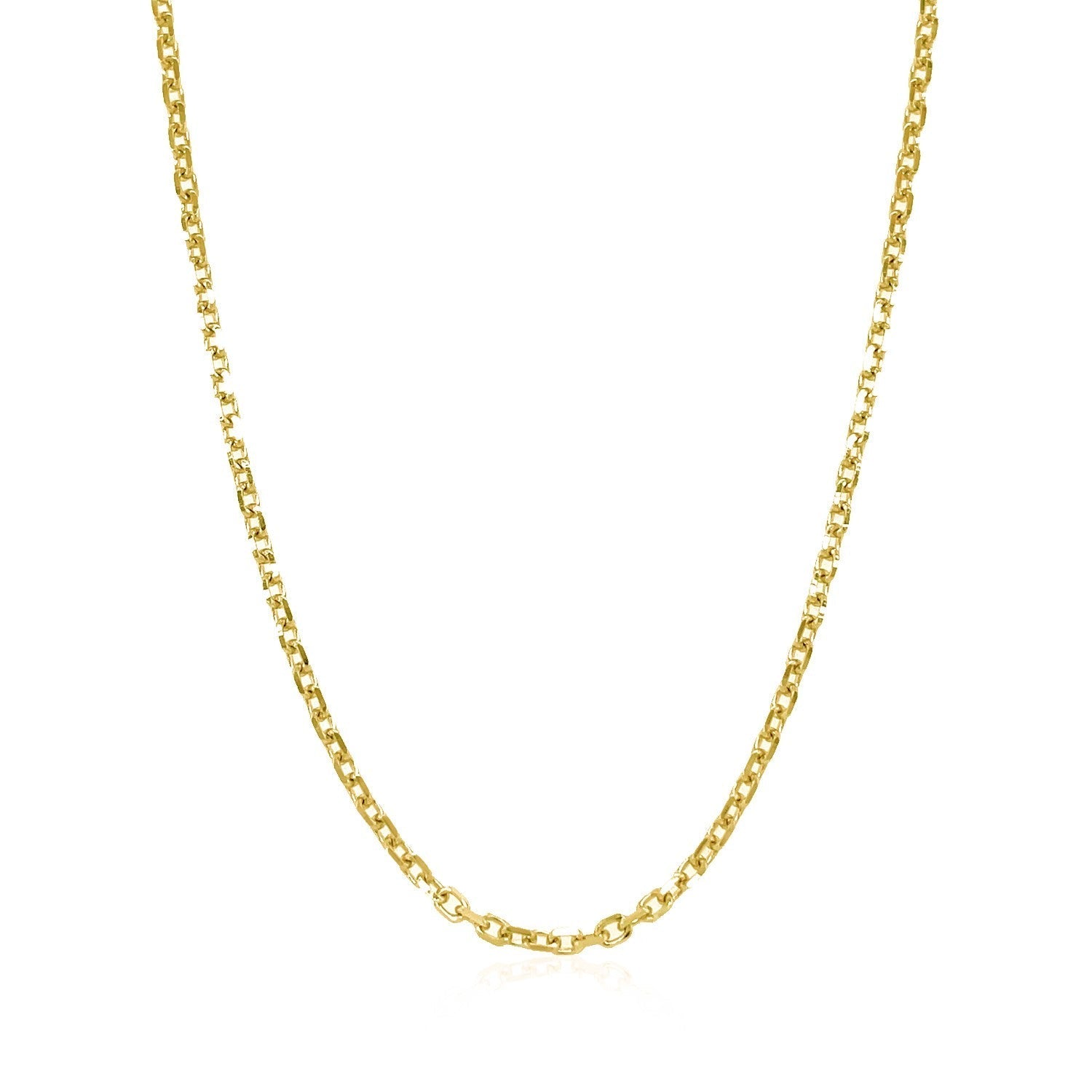14k Yellow Gold Diamond Cut Cable Link Chain (1.90 mm) 