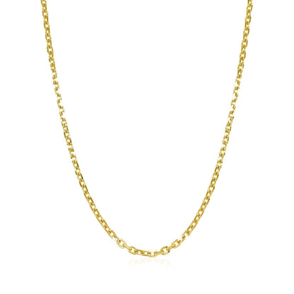 14k Yellow Gold Diamond Cut Cable Link Chain (1.90 mm) 
