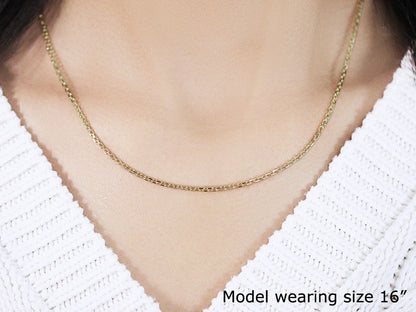 14k Yellow Gold Diamond Cut Cable Link Chain 1.8mm by Bids.com