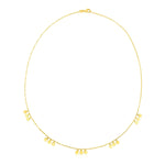 14k Yellow Gold Necklace with Circle Dangle Stations - earrings