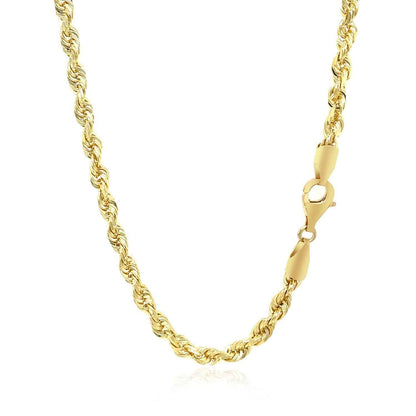 4.0mm 10k Yellow Gold Solid Diamond Cut Rope Chain