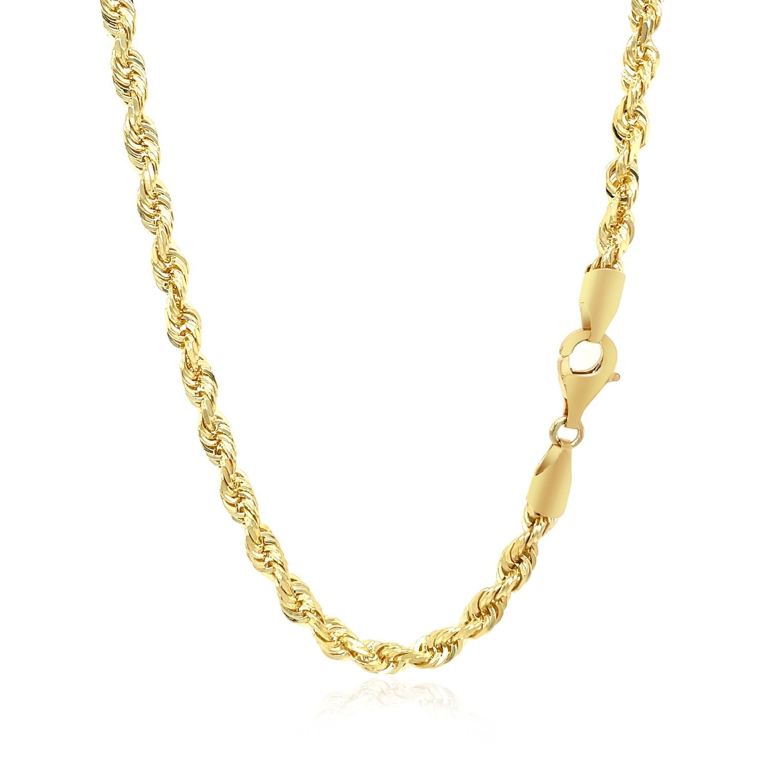 4.0mm 10k Yellow Gold Solid Diamond Cut Rope Chain by Bids.com