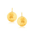 14k Yellow Gold Hammered Texture Disc Drop Earrings Medium - earrings