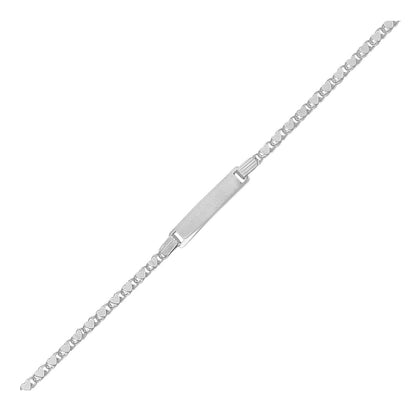 14k White Gold Childrens Heart Link ID Bracelet by Bids.com