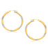 14k Two Tone Gold Polished Hoop Earrings (3x30mm) - earrings