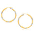 14k Two Tone Gold Polished Hoop Earrings (3x30mm) 