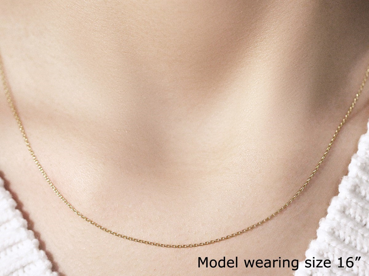 14k Yellow Gold Oval Cable Link Chain (0.97 mm)  DestGlow