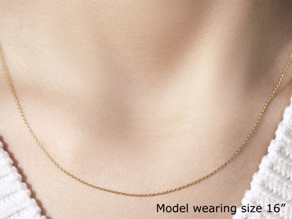 14k Yellow Gold Oval Cable Link Chain (0.97 mm)  DestGlow