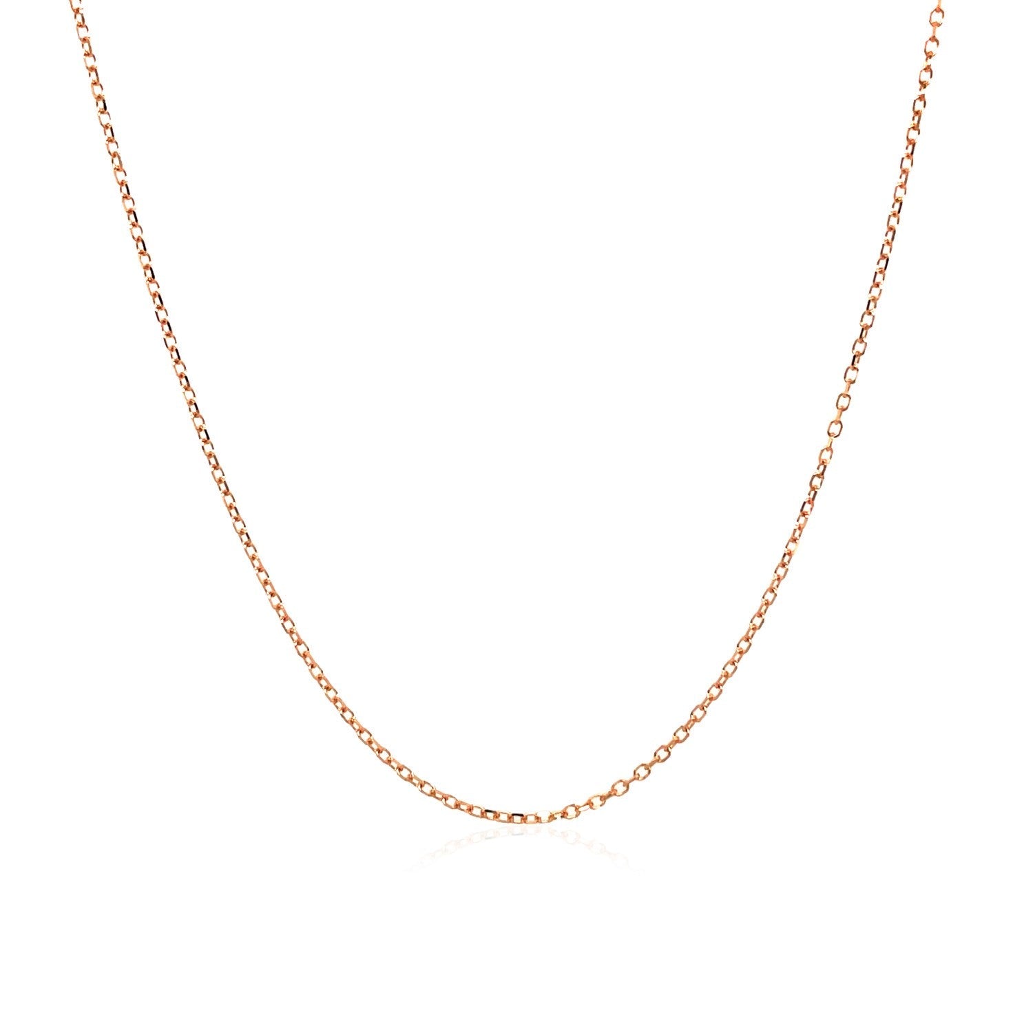 14k Pink Gold Diamond Cut Cable Link Chain (0.87 mm) - DestGlow