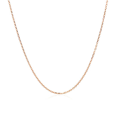 14k Pink Gold Diamond Cut Cable Link Chain (0.87 mm) - DestGlow
