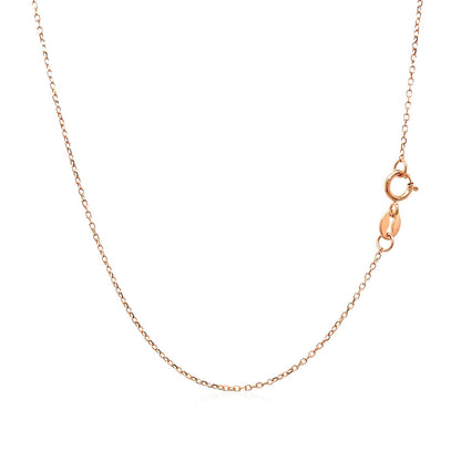 14k Pink Gold Diamond Cut Cable Link Chain (0.87 mm) - DestGlow
