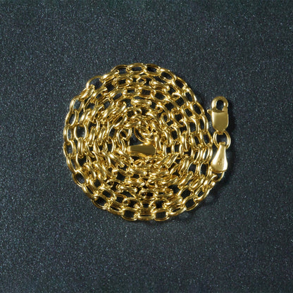 3.2mm 14k Yellow Gold Oval Rolo Chain by Bids.com