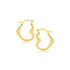10k Yellow Gold Heart Hoop Earrings 