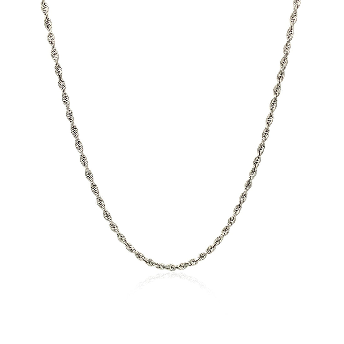 10k White Gold Solid Diamond Cut Rope Chain (1.60 mm) 