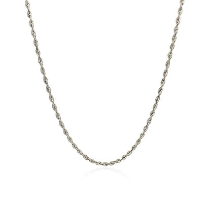 10k White Gold Solid Diamond Cut Rope Chain 1.5mm by Bids.com