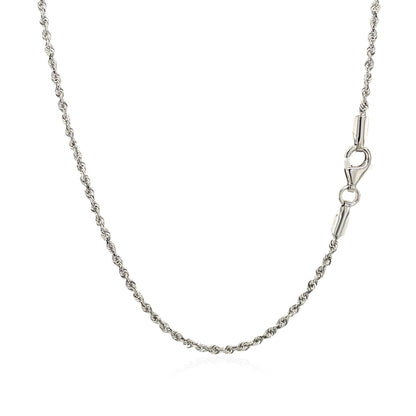 10k White Gold Solid Diamond Cut Rope Chain 1.5mm by Bids.com