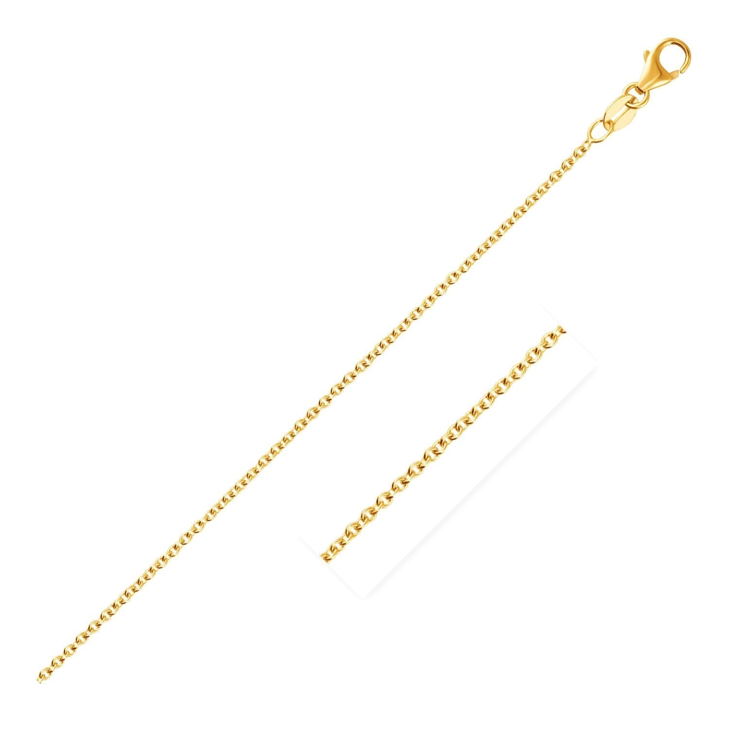14k Yellow Gold Round Cable Link Chain 1.5mm  DestGlow
