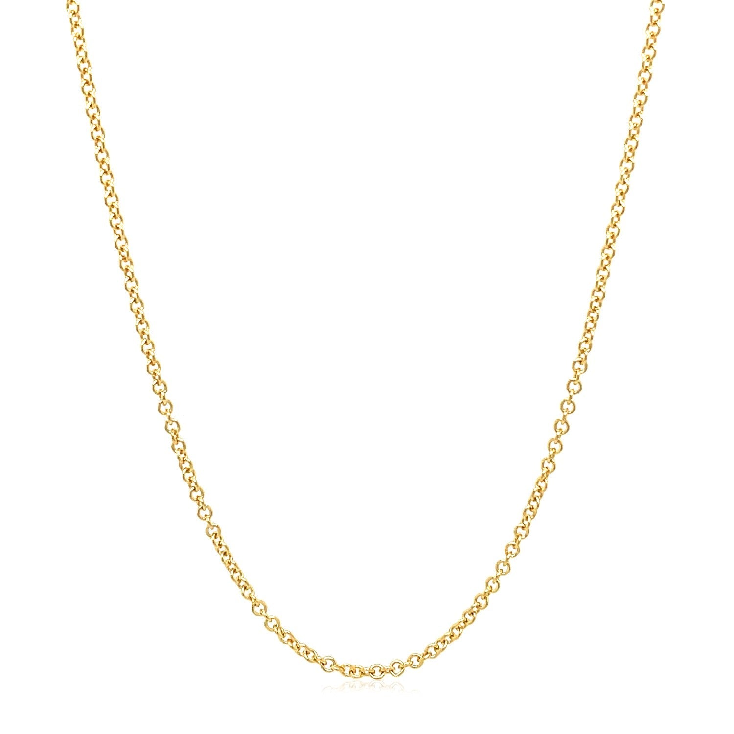 14k Yellow Gold Round Cable Link Chain (1.50 mm) - DestGlow
