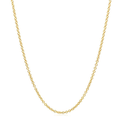 14k Yellow Gold Round Cable Link Chain (1.50 mm) - DestGlow