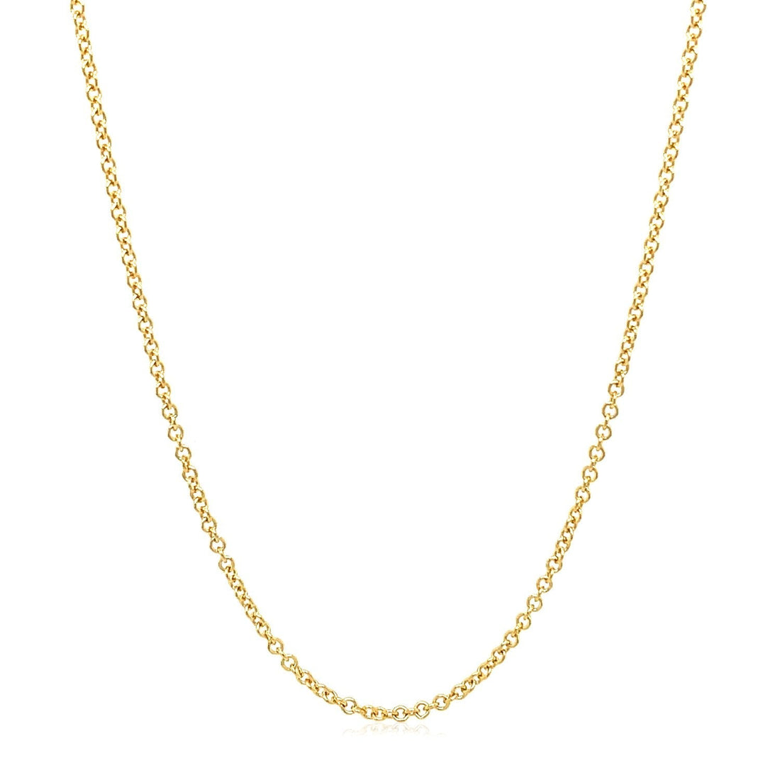 14k Yellow Gold Round Cable Link Chain (1.5 mm) 