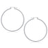 14k White Gold Polished Hoop Earrings (2x60mm) - earrings