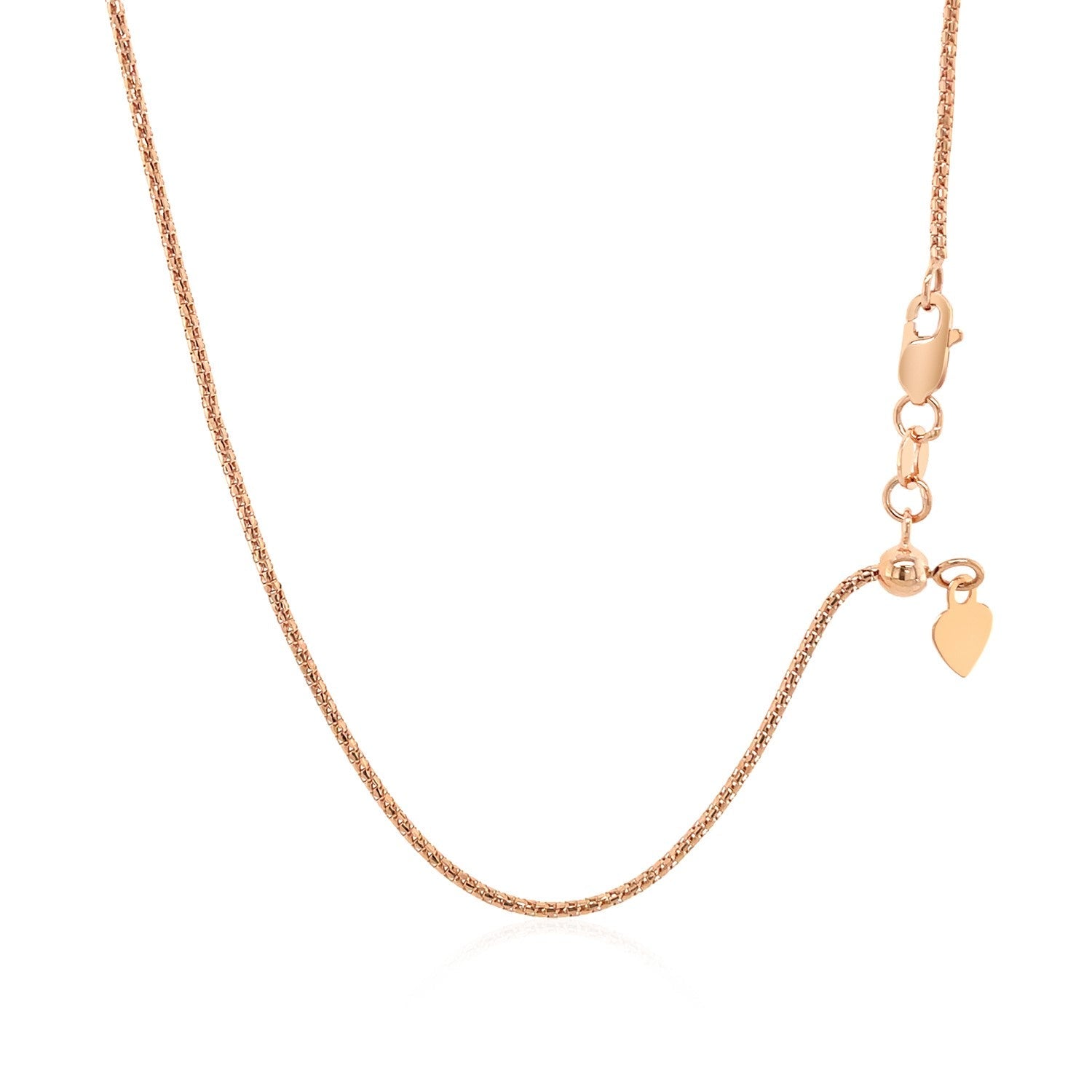 14k Rose Gold Adjustable Popcorn Chain (1.30 mm) - DestGlow