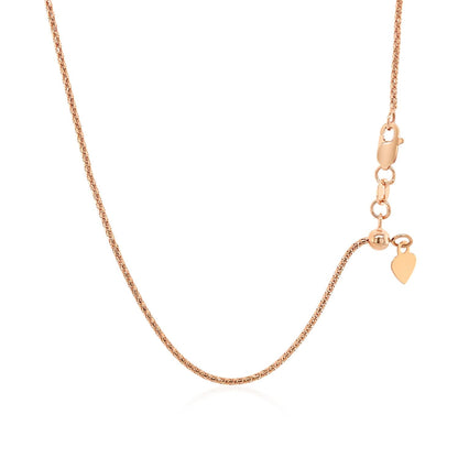 14k Rose Gold Adjustable Popcorn Chain (1.30 mm) - DestGlow