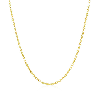 14k Yellow Gold Round Cable Link Chain 1.5mm - DestGlow