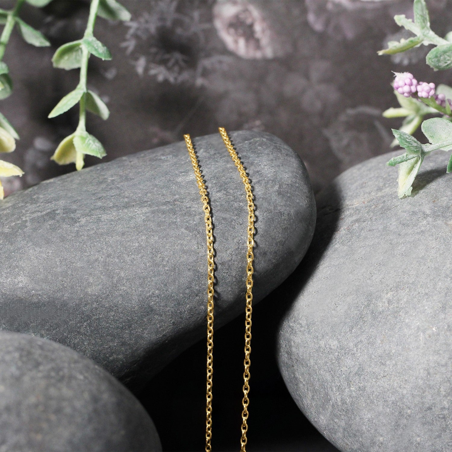 14k Yellow Gold Round Cable Link Chain 1.5mm by Bids.com