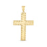 14k Yellow Gold High Polish Diamond Cut Cross Pendant - necklaces