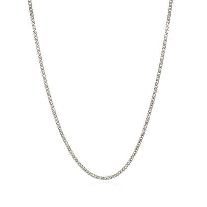 10k White Gold Gourmette Chain  (1.40 mm) - DestGlow