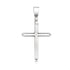 14k White Gold Slim Cross with Tapered Ends Pendant - necklaces