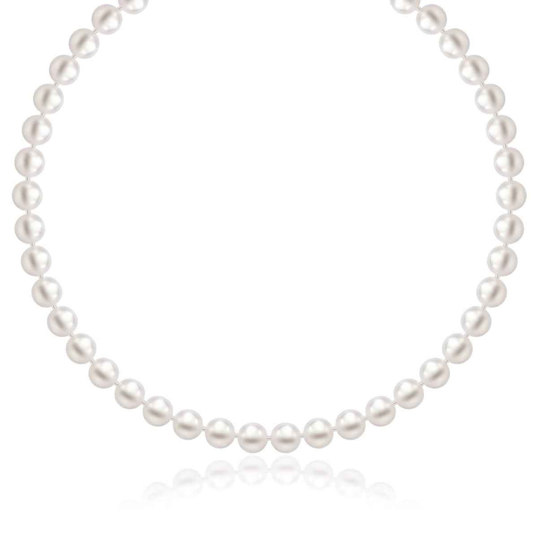 14k Yellow Gold Necklace with White Freshwater Cultured Pearls (6.0mm to 6.5mm)