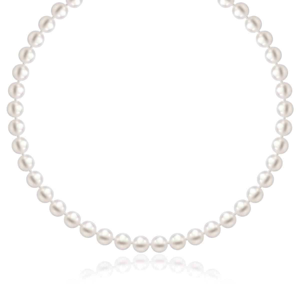 14k Yellow Gold Necklace with White Freshwater Cultured Pearls (6.0mm to 6.5mm)