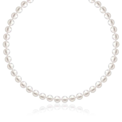 14k Yellow Gold Necklace with White Freshwater Cultured Pearls (6.0mm to 6.5mm)