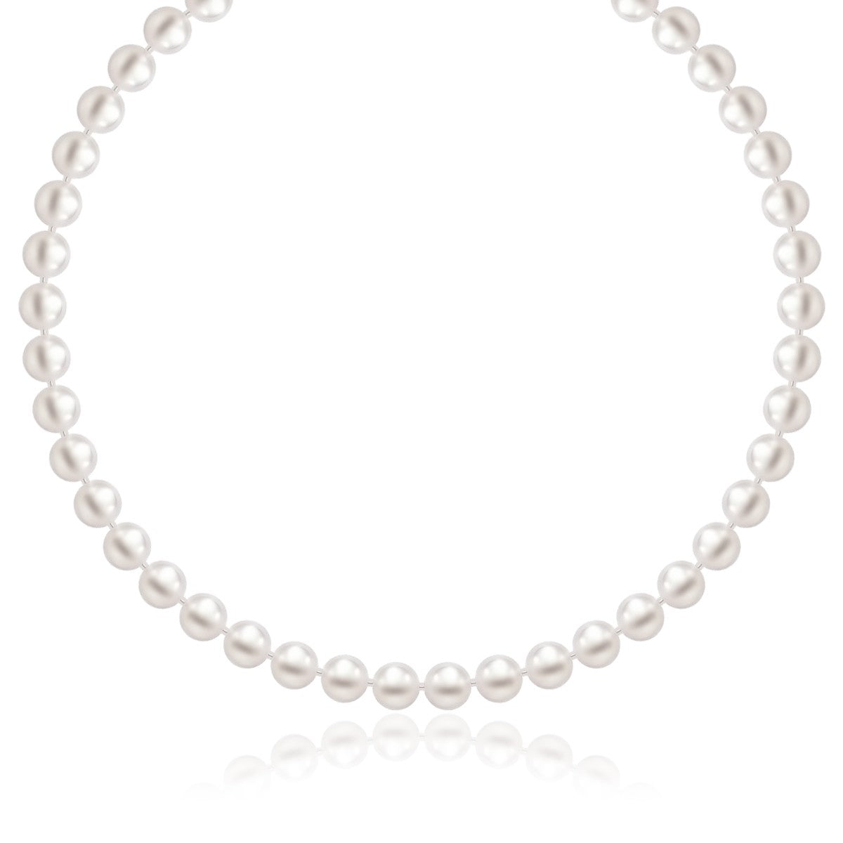 14k Yellow Gold Necklace with White Freshwater Cultured Pearls (6.0mm to 6.5mm) by Bids.com