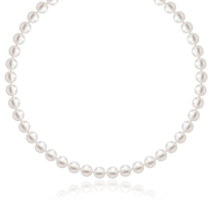 14k Yellow Gold Necklace with White Freshwater Cultured Pearls (6.0mm to 6.5mm) by Bids.com