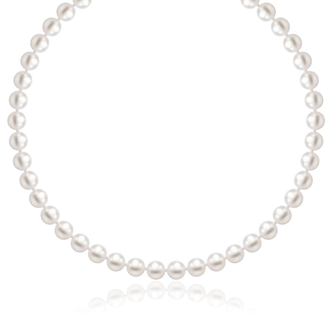 14k Yellow Gold Necklace with White Freshwater Cultured Pearls (6.0mm to 6.5mm) 