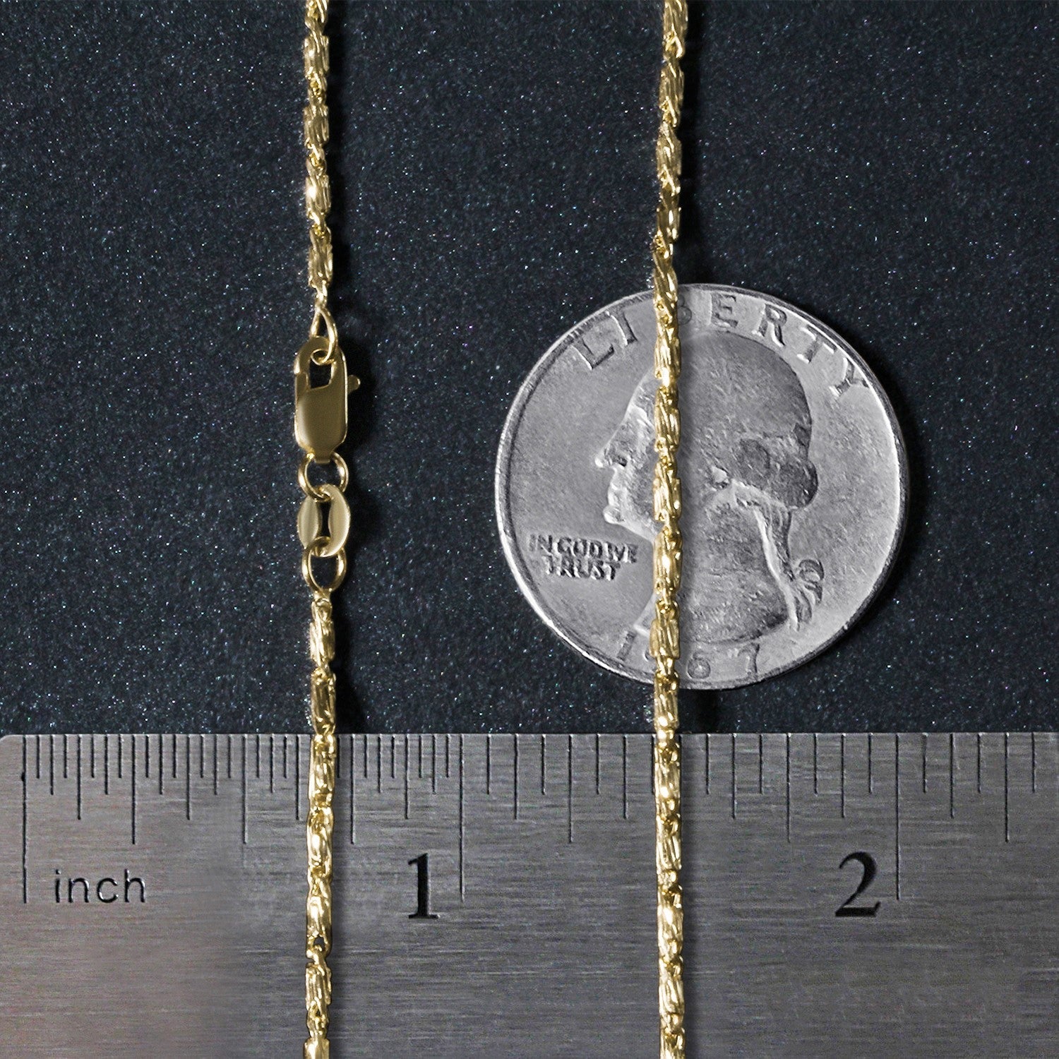 Diamond Cut Fancy Links Pendant Chain in 14k Yellow Gold (1.5mm) by Bids.com