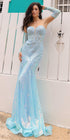 Nox Anabel D1263 Long Strapless Sequin Mermaid Dress Removable Gloves by DiscountDressShop