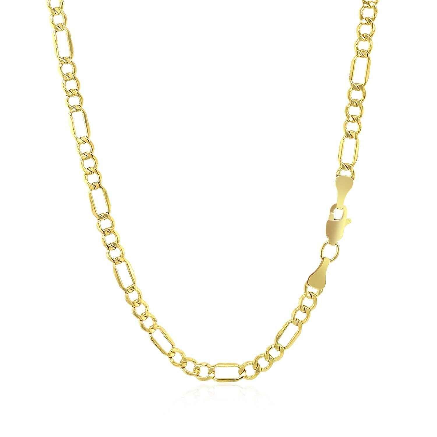 14k Yellow Gold Lite Figaro Chain (3.70 mm)