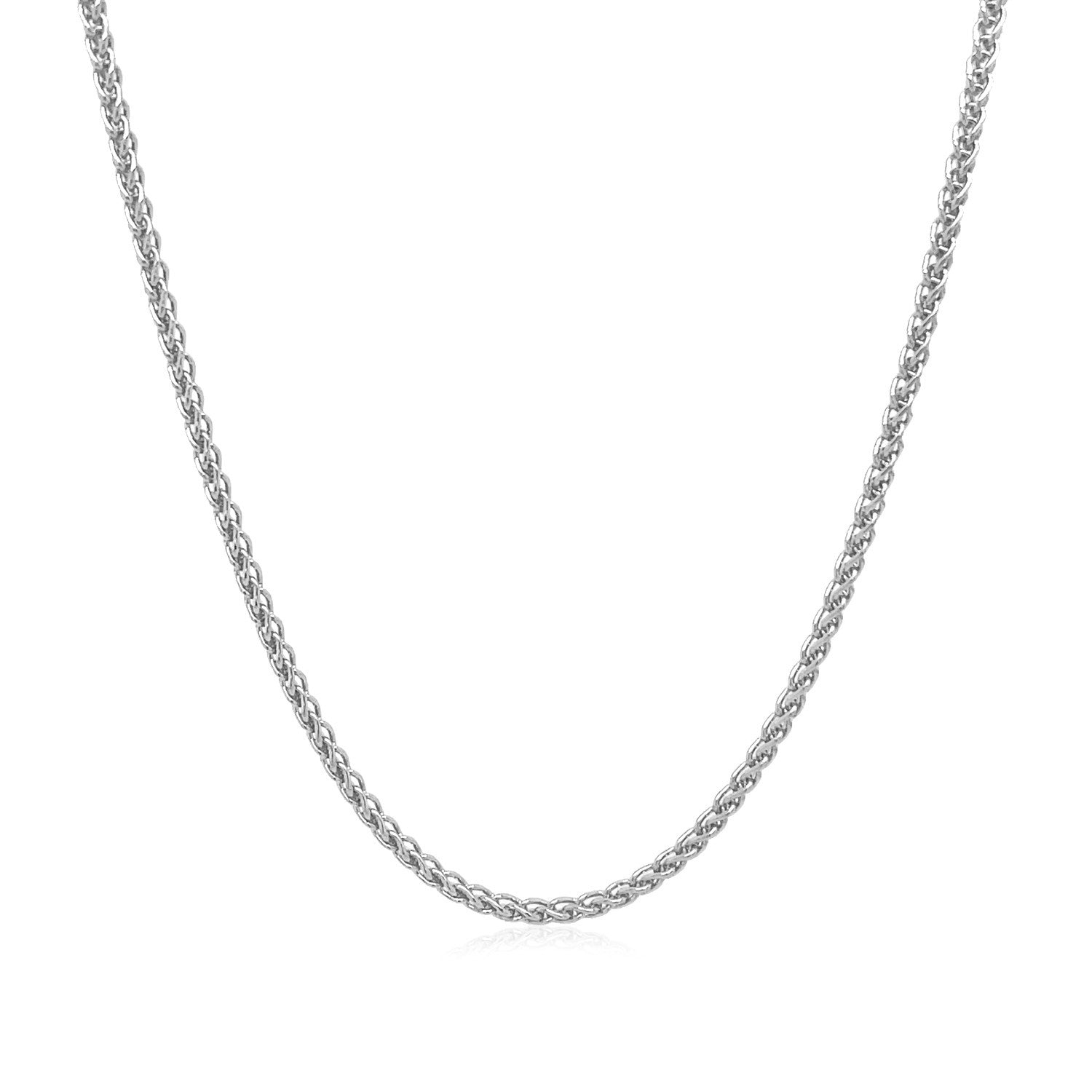 14k White Gold Round Wheat Chain 1.5mm by Bids.com