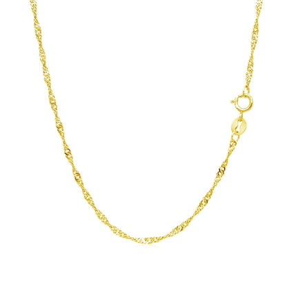 10k Yellow Gold Singapore Chain (1.50 mm) - DestGlow