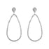 14k White Gold Textured Teardrop Motif Post Earrings 